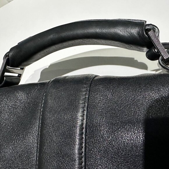 Vintage TUMI Black Leather Briefcase / Messenger Bag - Picture 3 of 6